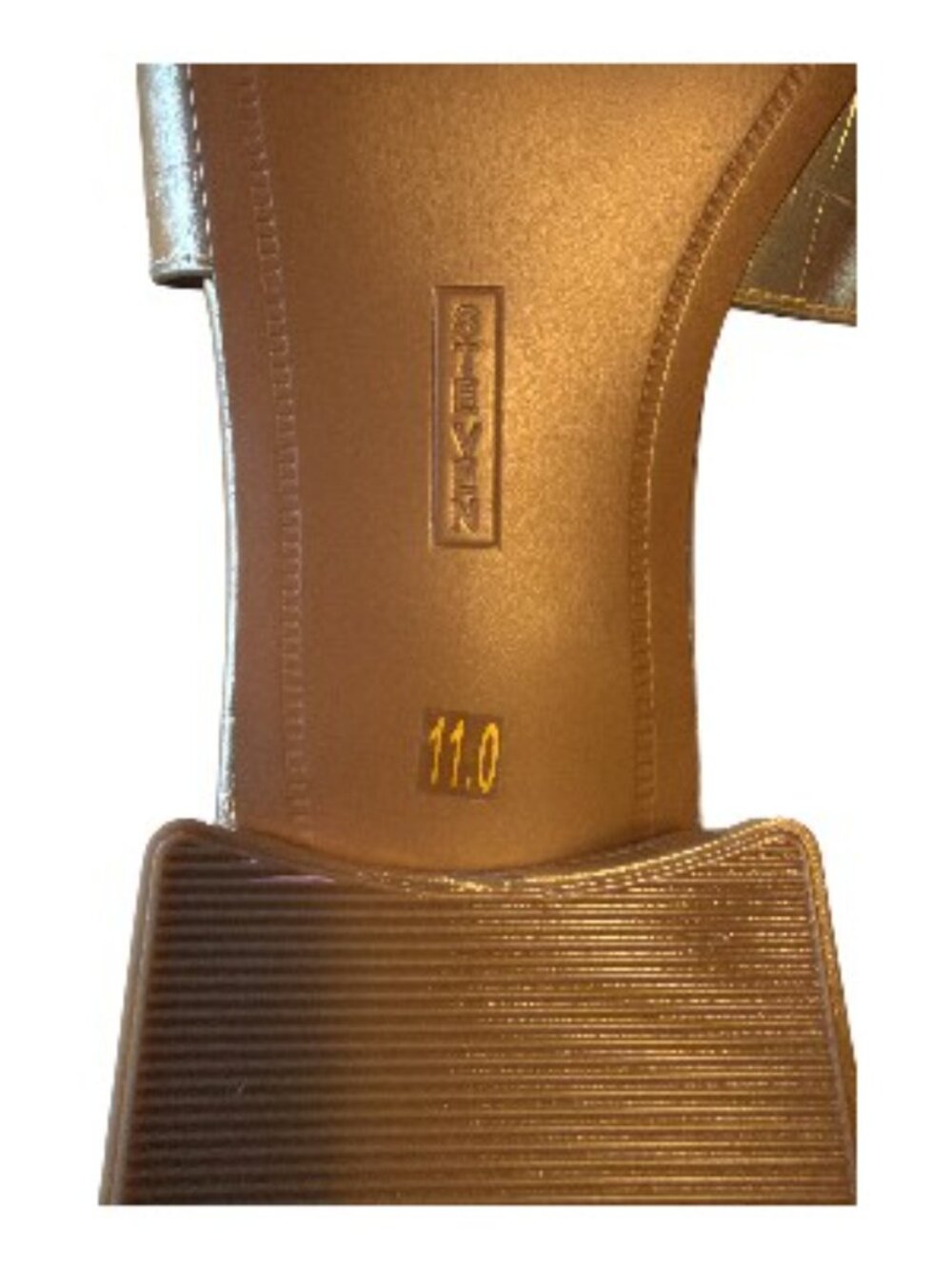 STEVEN NEW YORK HADYN Gold Leather Slip-On Sandals Size 11 NEW no Box - Picture 5 of 5